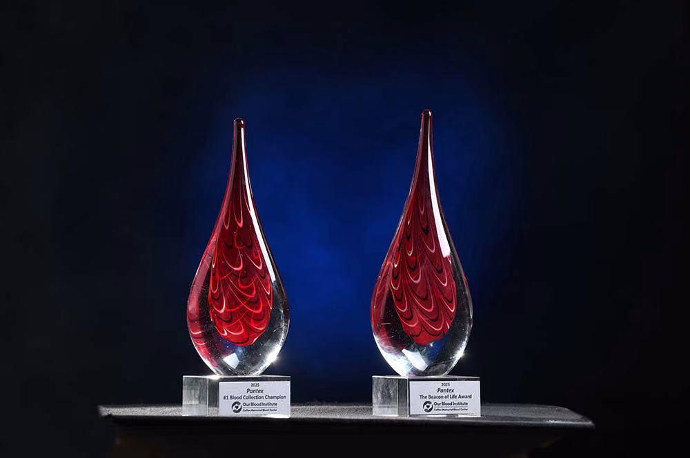 Pantex received two awards for its life-saving blood donations efforts in 2025
