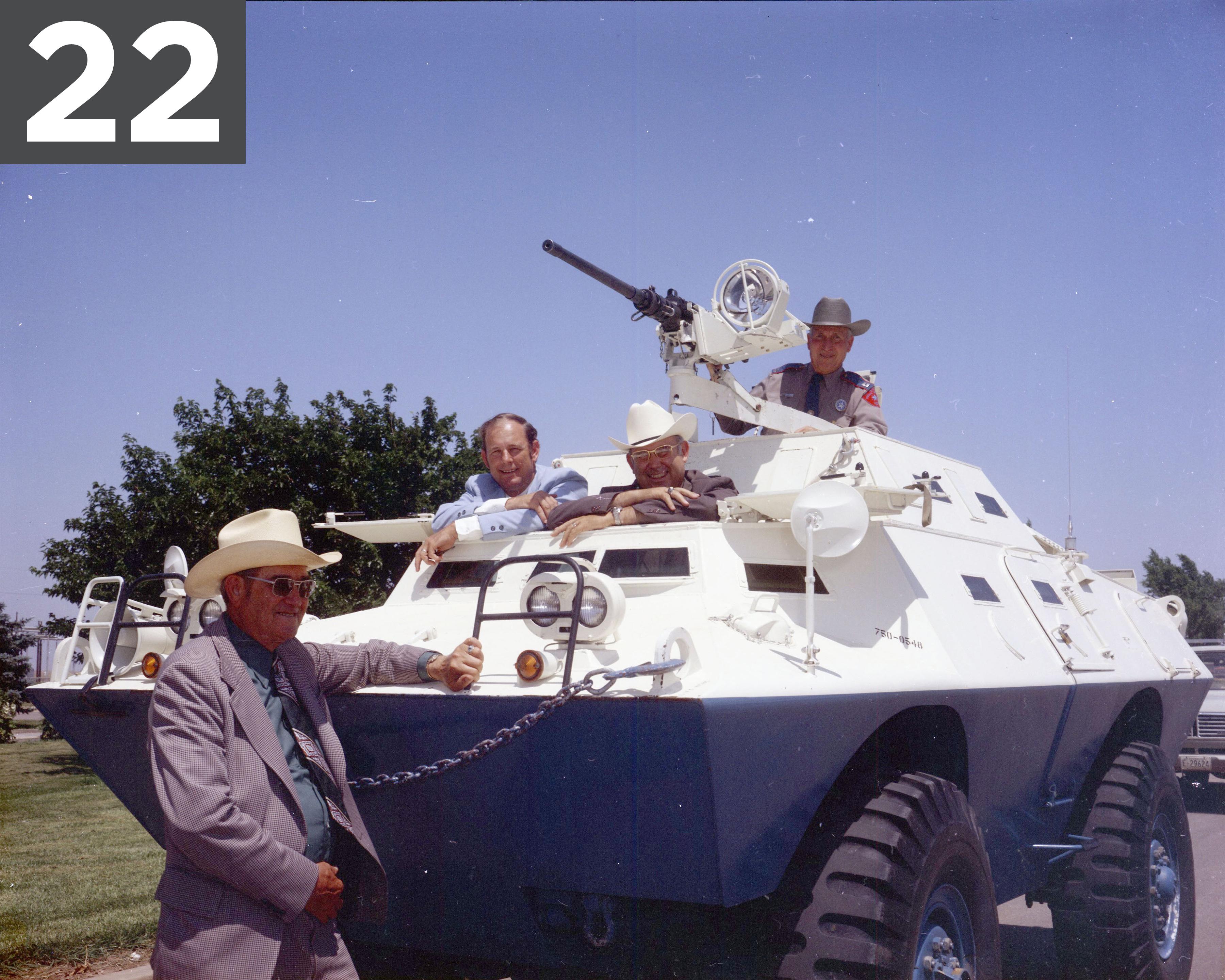 1975 - Local visiting law enforcement inside the V150 Armored Personnel Carrier 1975 - Local visiting law enforcement inside the V150 Armored Personnel Carrier