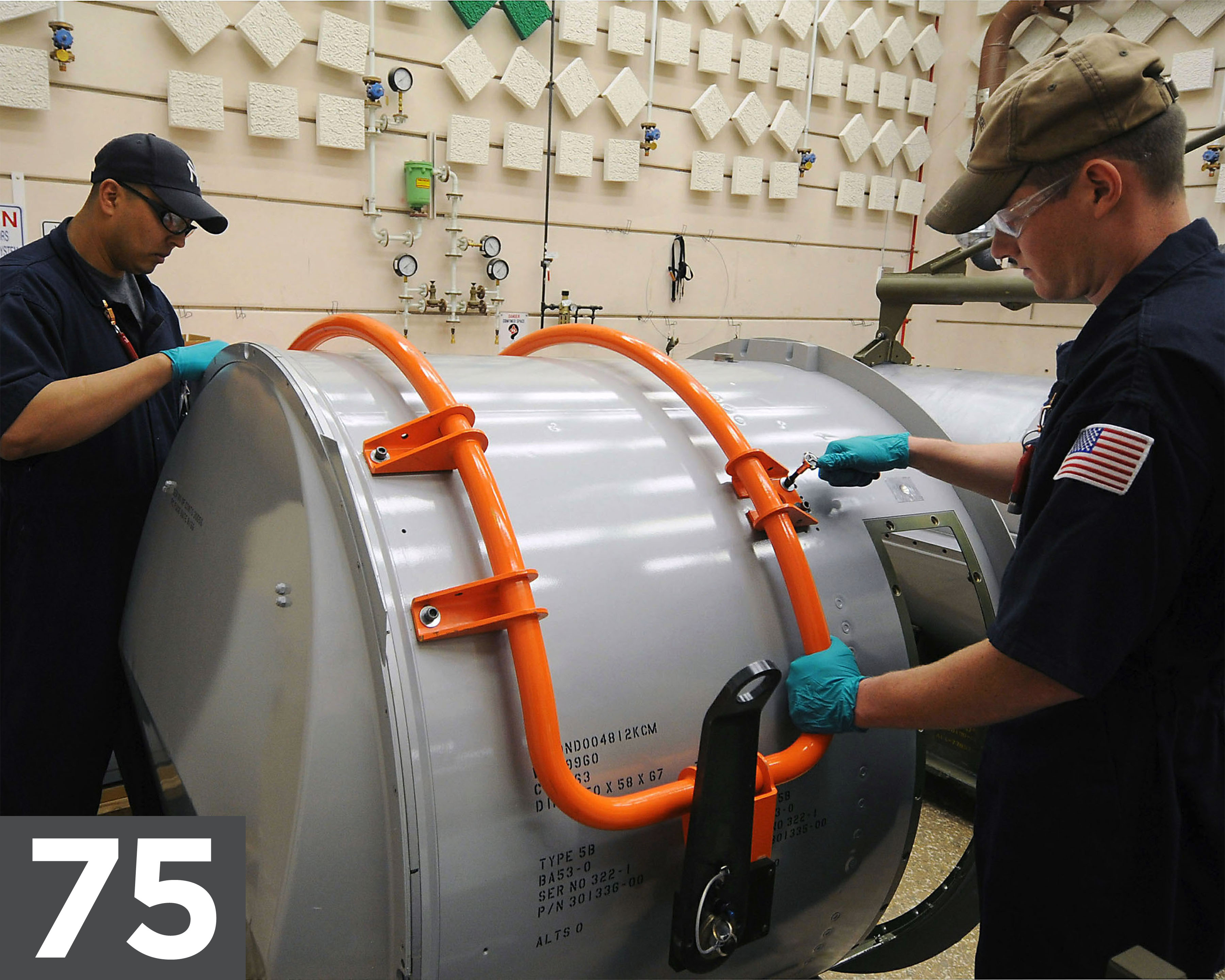 2010 - Production Technicians Removing Tail of B53 2010 - Production Technicians Removing Tail of B53