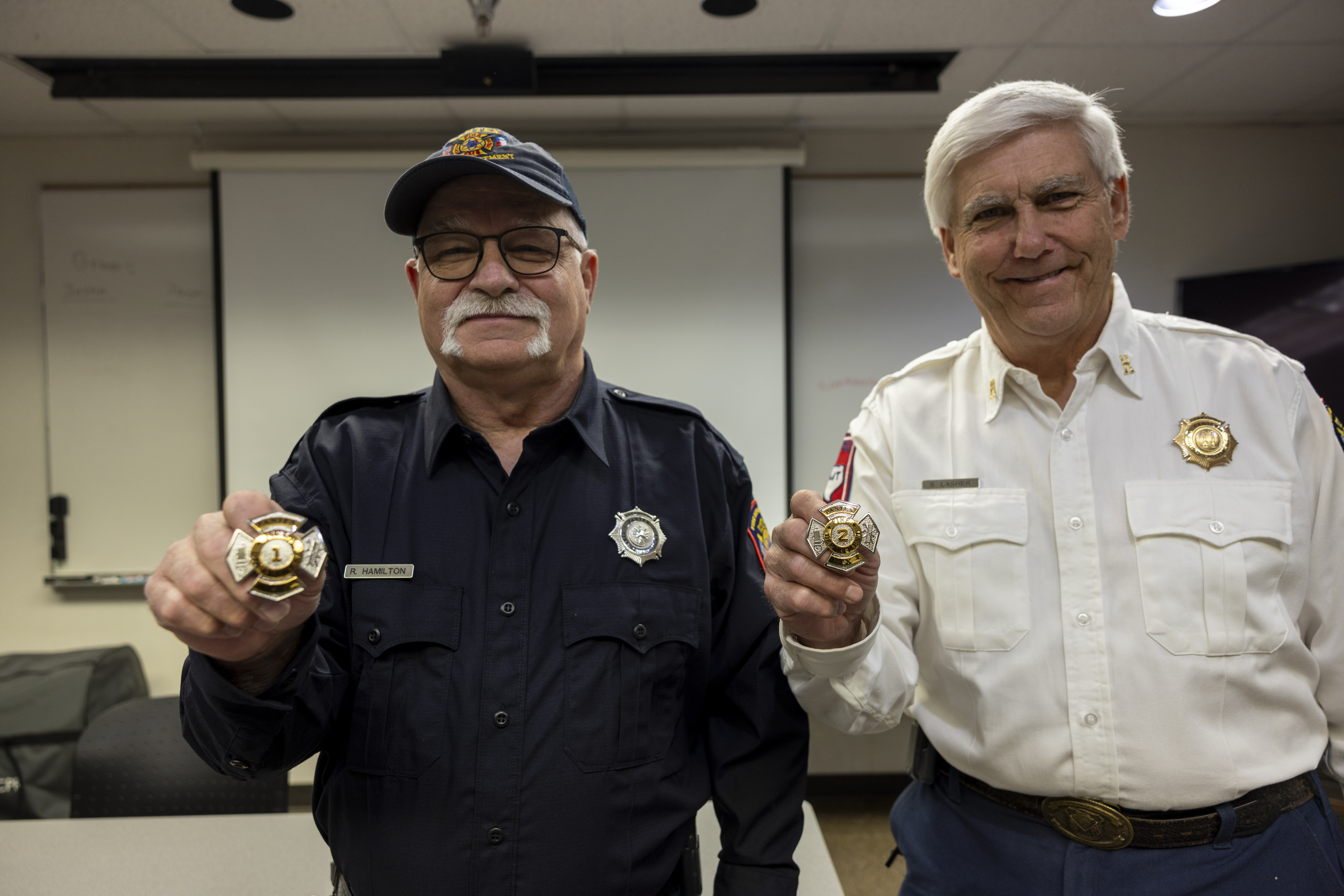 Firefighter and Paramedic Ricky Hamilton and Day Shift Captain Steve Lasher Firefighter and Paramedic Ricky Hamilton and Day Shift Captain Steve Lasher
