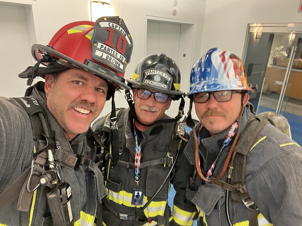 Firefighters Jacob Frame, Joshua Brown, and Mike Kendrick Firefighters Jacob Frame, Joshua Brown, and Mike Kendrick