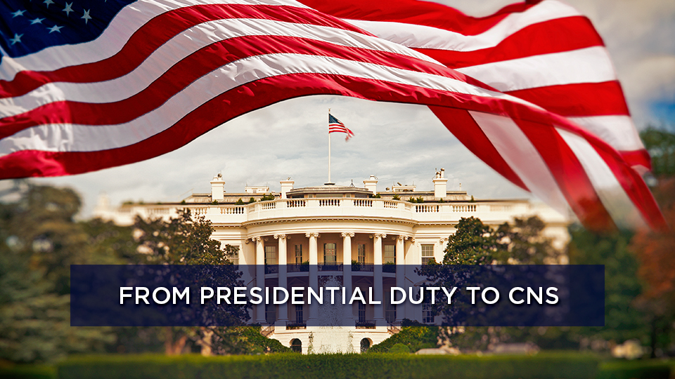 Graphic of White House and American flag Graphic of White House and American flag
