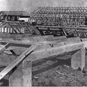 Construction of the pre-fab housing units 