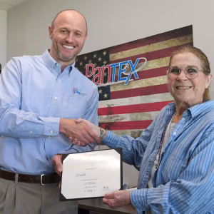 Linda Brohlin was recognized for her service by Site Manager Colby Yeary