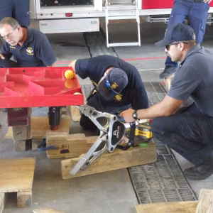 Firefighters recently completed training using a large maze to solve complex challenges