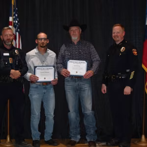 Pantexans Alex Rodriquez and Jaron Harrison received special citations from the Amarillo Police department for their actions in assisting a police officer during an arrest. 