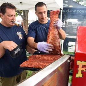 Scott Johnson, Pantex battalion fire chief (left) and Saxon Webster, firefighter/EMT
